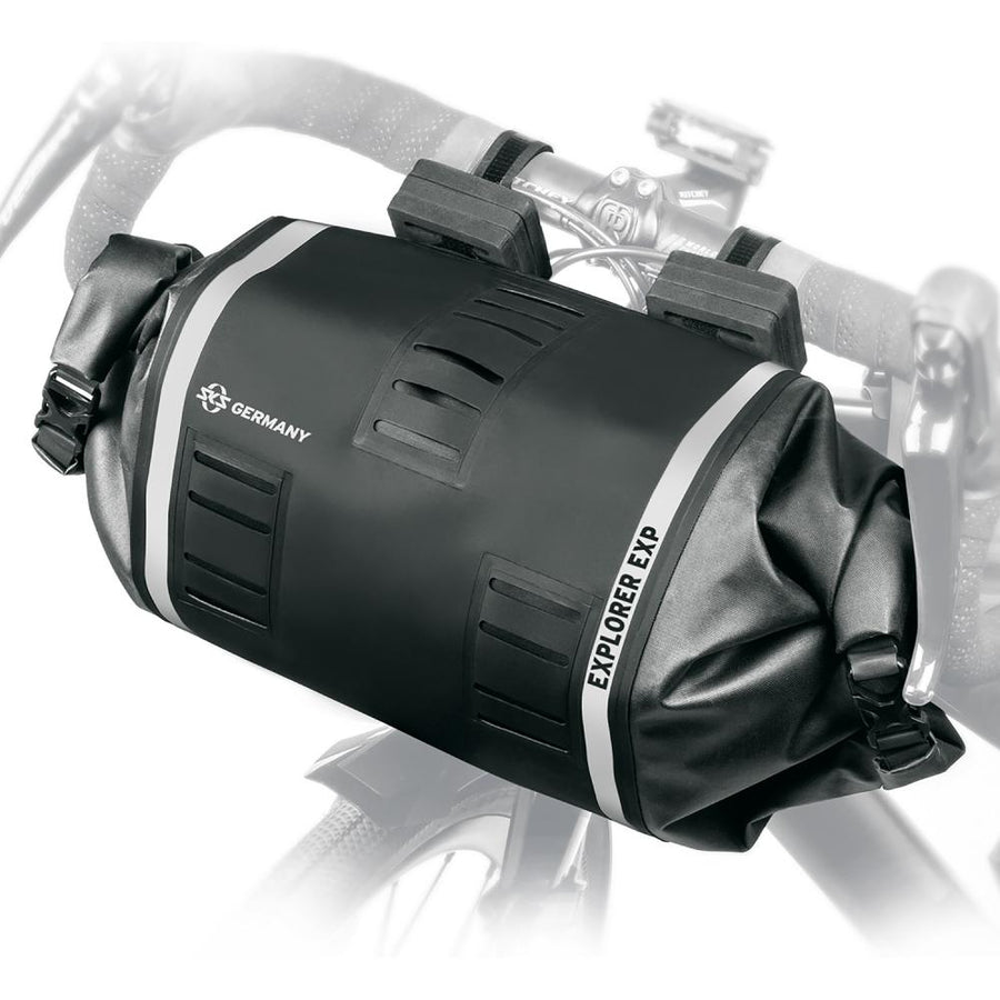 SKS Tasche Explorer EXP Barbag Lenkertasche - 9 Liter wasserdicht - beidseitige Öffnung reflektierende Elemente ideal für Bikepacking und Touren robust und praktisch