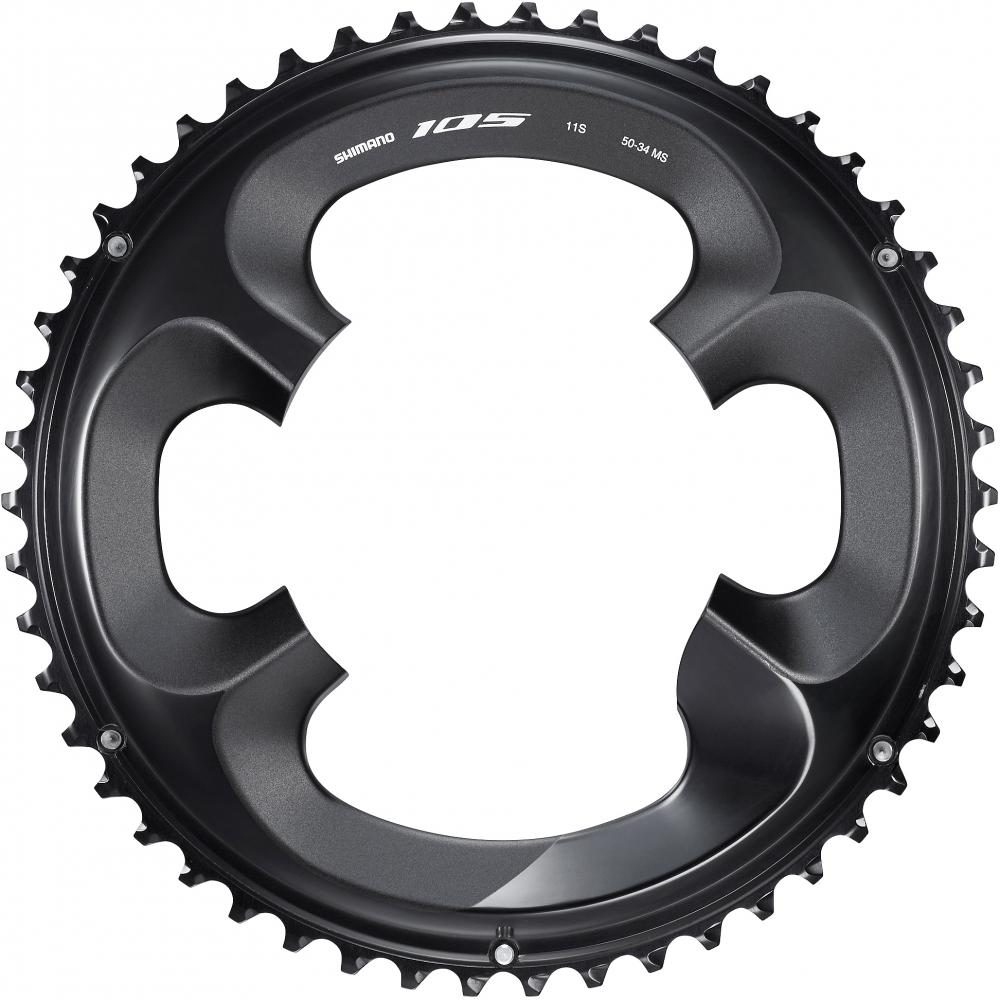 SHIMANO Kettenblatt 105 FC-R7000 50 Zähne Schwarz - präzise Schaltperformance für Rennräder