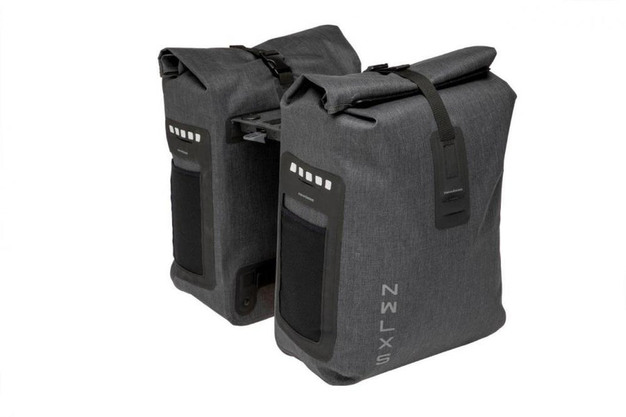New Looxs Doppelpacktasche Varo Racktime Grey 2×16 l Grau - wasserdichte Fahrrad-Gepäcktasche