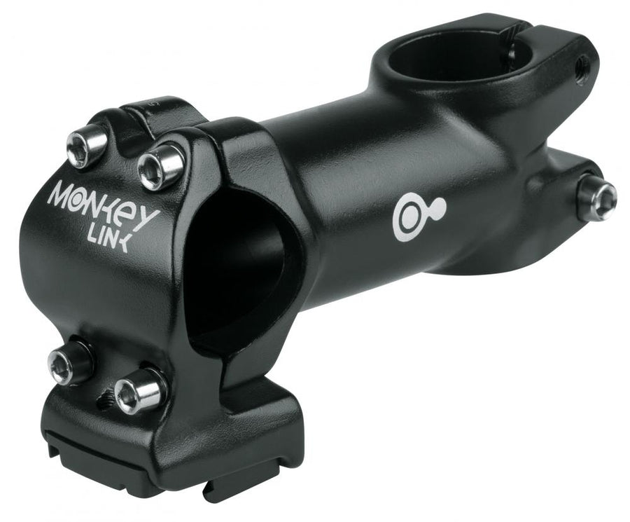 MonkeyLink AS-ML3 Vorbau 105 mm schwarz  31,8 mm Lenkerklemmung, 7° Winkel, magnetische MonkeyLink-Halterung für Beleuchtung, ideal für E-Mountainbikes