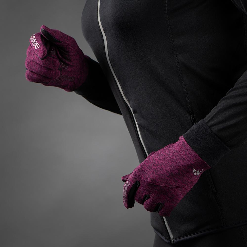 CHIBA Allround Light - Radhandschuhe, Polartec-Fleece, Touchfunktion, violett, Gr. L