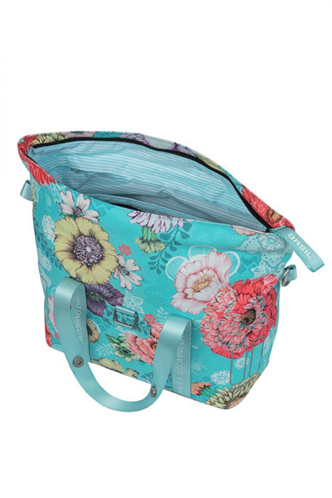 Basil Bloom Field Schultertasche Sky Blue - 11 Liter Fahrradtasche für Damen mit KF-HOOK System - Fahrradhandtasche
