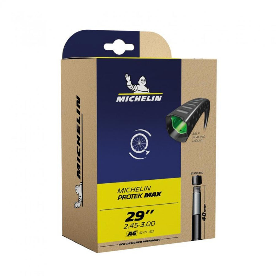 Michelin Protek Max 29 Zoll Fahrradschlauch A6 2.45-3.00 selbstheilend mit 48mm Autoventil in Verpackung.