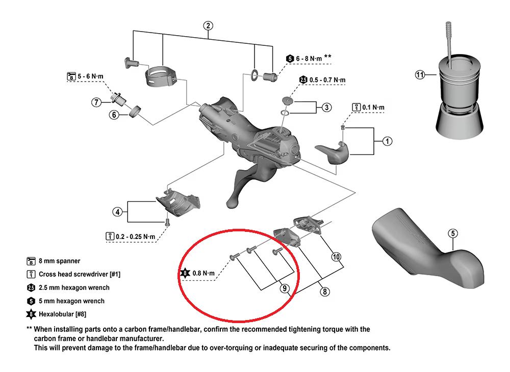 SHIMANO Befestigungsschraube SHIMANO ST-R7120 Ausgleichsbehälter 3st. Ersatzteil für Hydraulikbremse