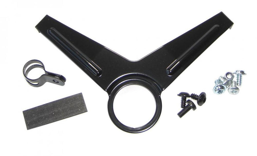 Schwarzer Horn Kettenschutz Befestigungssatz B17 für Catena 17 mit Halterung, Schelle, Gummipad und Schrauben.