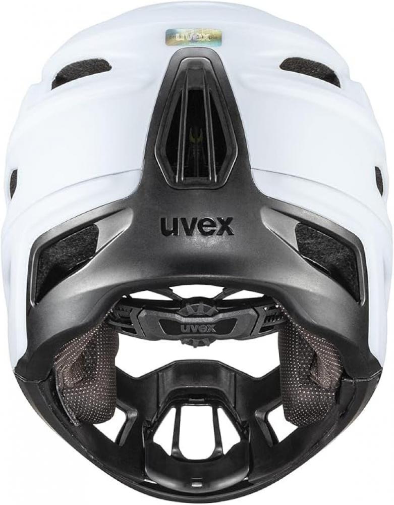 uvex revolt - leichter MTB-Helm - abnehmbarer Kinnschutz - 16 Belüftungen - Monomatic-Verschluss - FlexShield - cloud-black matt - 57-61 cm