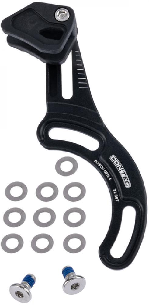 CONTEC Kettenführung "Guide.O BOSCH"nSB-verpackt, passend für Bosch MittelmotorennVerhindert das Abrutschen der Kette vom Kettenblatt, CNC-gefrästes Aluminium 6061-T6 mit hochfestem, kurzen Nylon-Käfig, kompatibel mit 32-38Z. Kettenblatt, einfache Montage