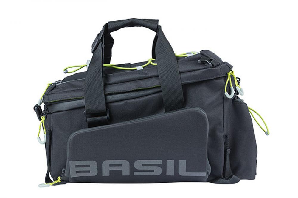 Basil Miles Trunkbag XL Pro Gepäckträgertasche 36L - schwarz lime 31x23x20 cm