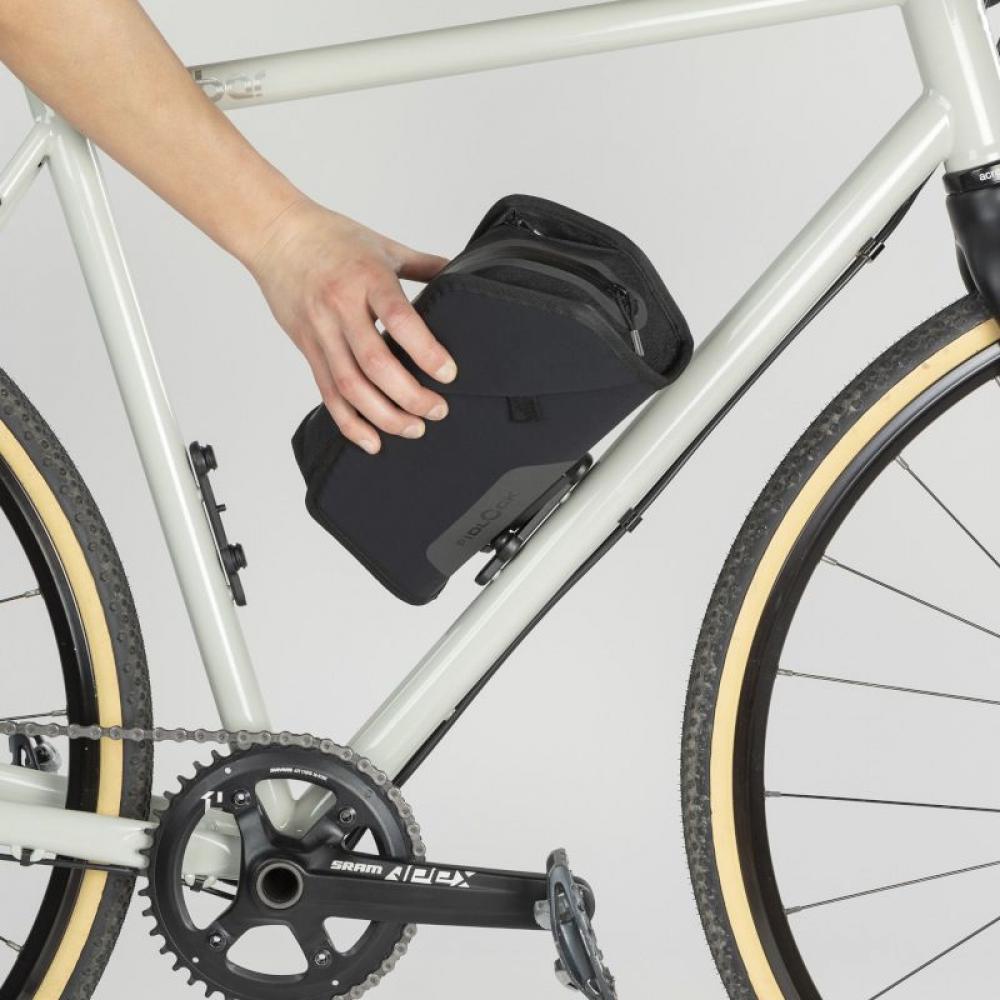 Fidlock TWIST Essential Bag L - 2,4 Liter spritzwassergeschützte Rahmentasche mit magnet-mechanischem Haltersystem, verstaubarem Schultergurt, optimiert für Rahmendreieck, schwarz
