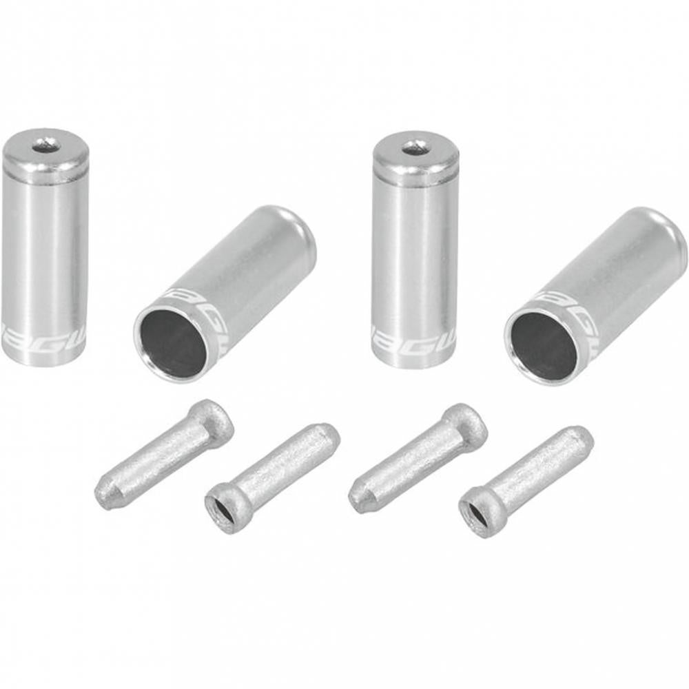 Jagwire Endkappen Combo-Kit CHA011 - 4/5 mm Endkappen für Schalt- & Bremssysteme Silber