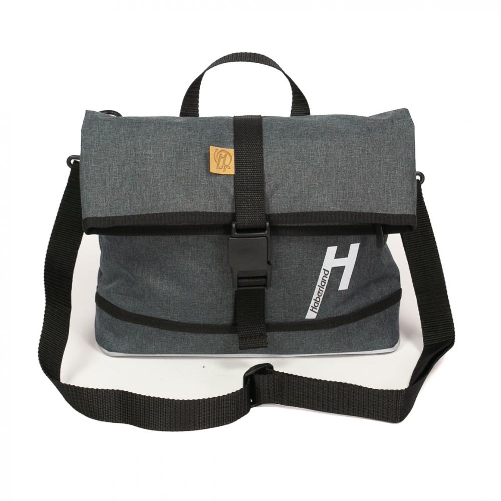 Haberland Lenkertasche Mel eMotion 4 nature anthrazit/reflex - nachhaltige Lenkertasche mit KLICKfix