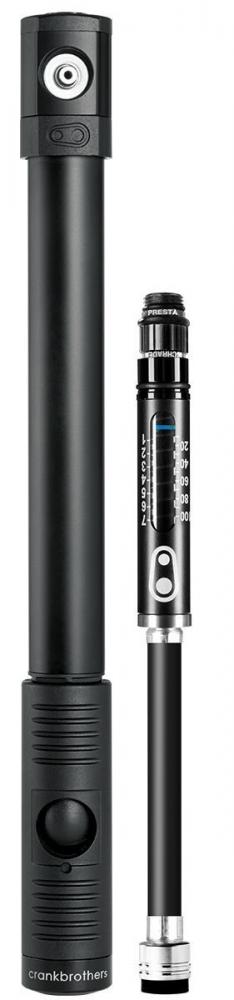 Crankbrothers Klic HP Handpumpe analoges Manometer inkl. Rahmenhalter Midnight Edition black