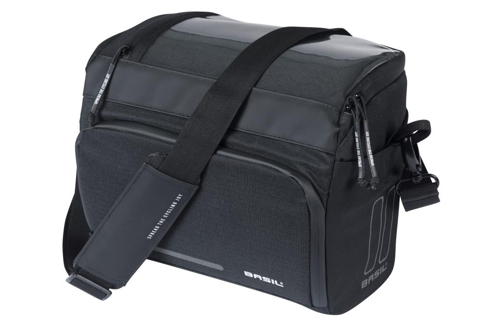 Basil Move Lenkertasche KF 7-8 Liter schwarz - wasserabweisend, mit Smartphone-Fach & Reflektor