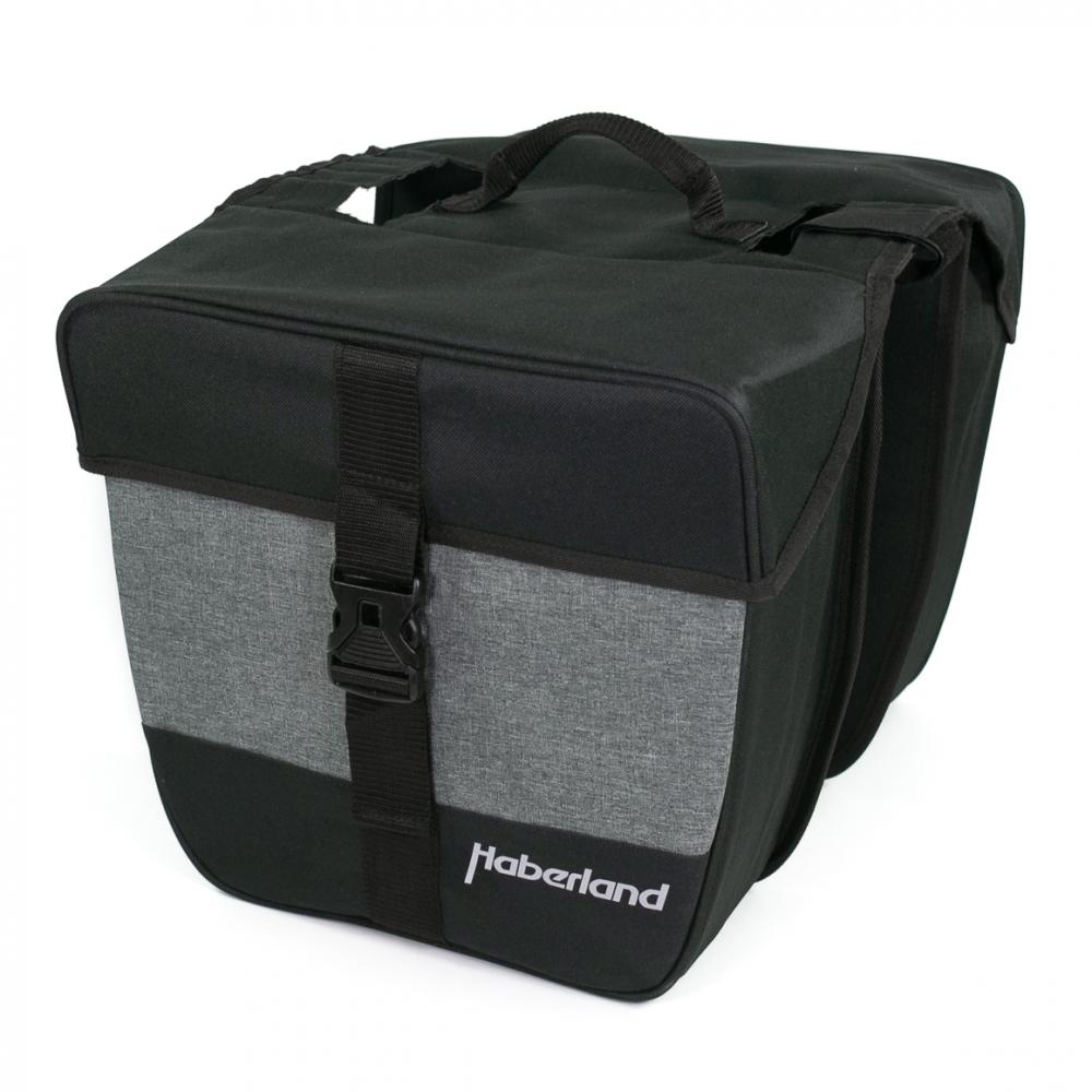 Doppeltasche 25l Einsteiger Schwarz/silber - Praktische Gepäckträgertasche Für Alltag Und Tour