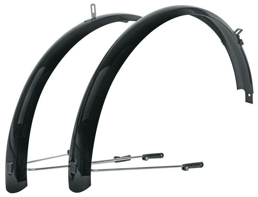 SKS BLUEMELS BASIC 24" Schutzblech-Set 53mm, schwarz, für Reifen 30-45mm, robuste Alu-Kunststoff-Konstruktion.