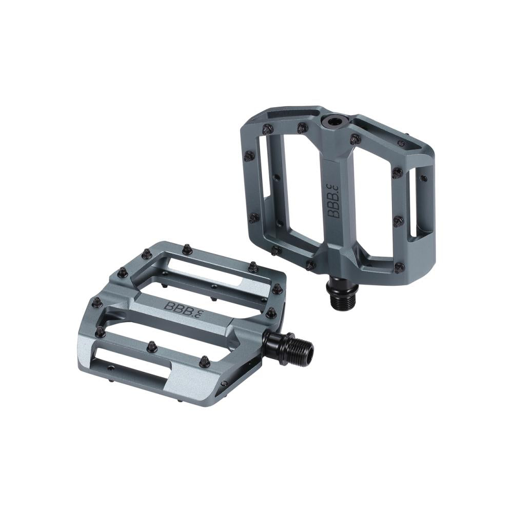 BBB Cycling BBB pedale Enigma 100 x 100mm grau - leichtes Aluminium-Plattformpedal