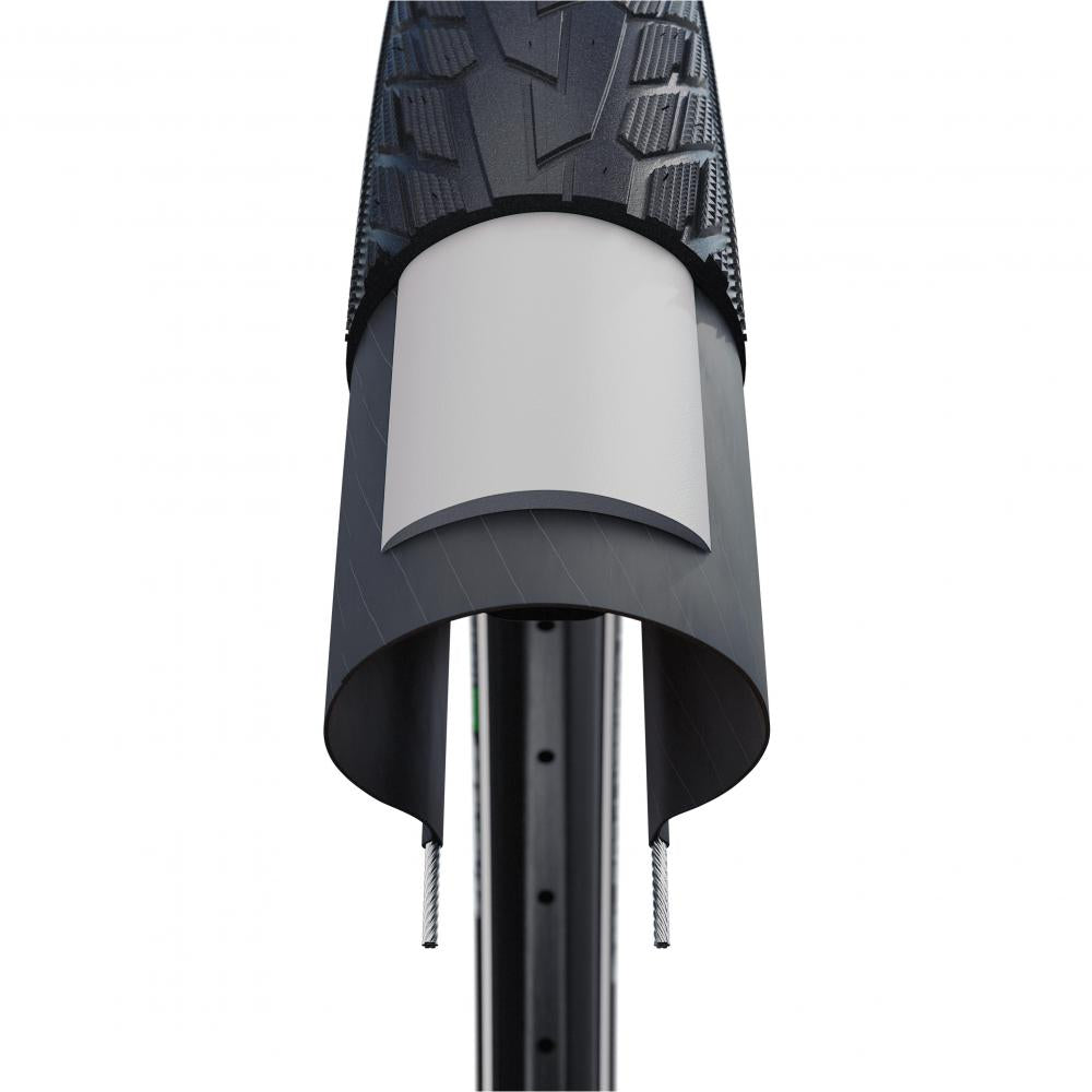 Schwalbe ROAD CRUISER PLUS Fahrradreifen Querschnitt mit GREEN PunctureGuard Technologie E-25.
