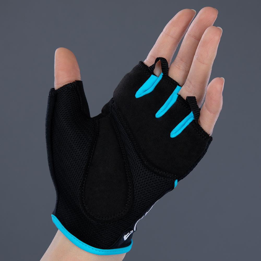 CHIBA Lady Gel - Damen Radhandschuhe, schwarz/türkis, Größe M