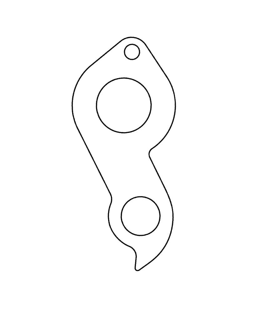 Marwi Schaltauge GH-291 für Focus Cayo und Mares CX/AX aus schwarzem Aluminium, technische Zeichnung.
