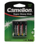Markenbatterien Camelion Batterie Green Micro R03 4 Stück Zink-Chlorid 1,5V 550 mAh AAA