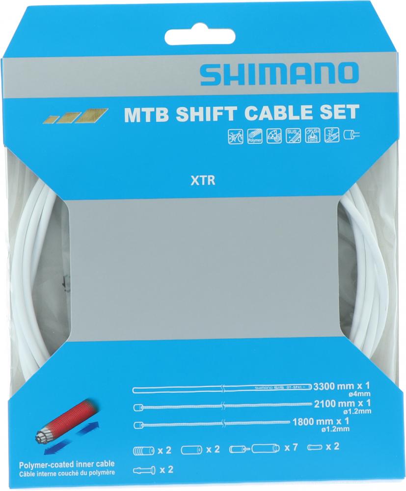 SHIMANO Schaltzug-Set MTB XTR polymerbeschichtet - 3300 mm, Weiß