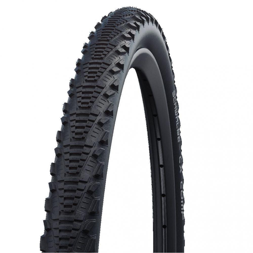 Schwalbe CX COMP Fahrradreifen 700x30C ETRTO 30-622. Schwarzer Reifen mit K-Guard und markantem Profil.