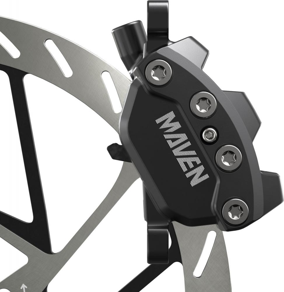 SRAM Maven Base Scheibenbremse hinten, schwarz, mit Rotor. Extreme Bremskraft und maximale Kontrolle.
