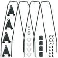 SKS Bluemels Style 65 Ersatzstreben Set  4 schwarze Unterlaufstreben (325 mm & 365 mm) mit ESC-V-Adaptern für 65 mm Schutzbleche, inkl. Befestigungsmaterial