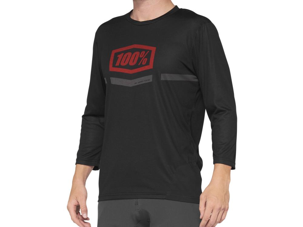 100% Airmatic 3/4 Sleeve Jersey M black/red - komfortables All-Mountain Trikot