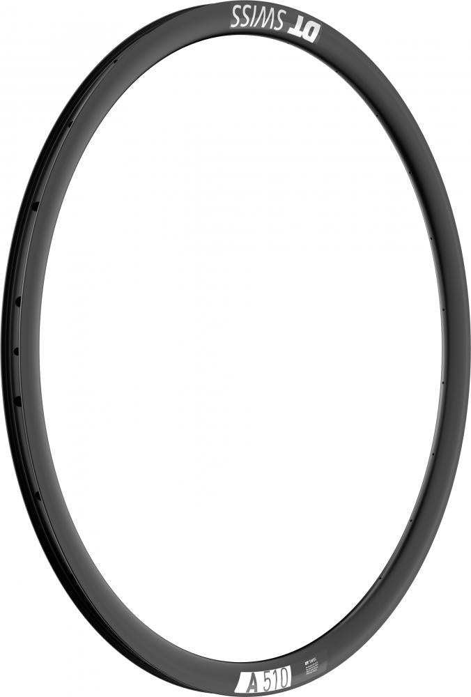 DT Swiss A 510 Disc Felge 28 Zoll 32 Loch in Schwarz – aerodynamische Rennrad-Felge.
