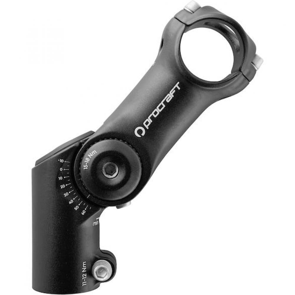 Procraft Vorbau Adjustable Pro -10° bis 60° / 31,8 mm Schwarz - verstellbar und formschön