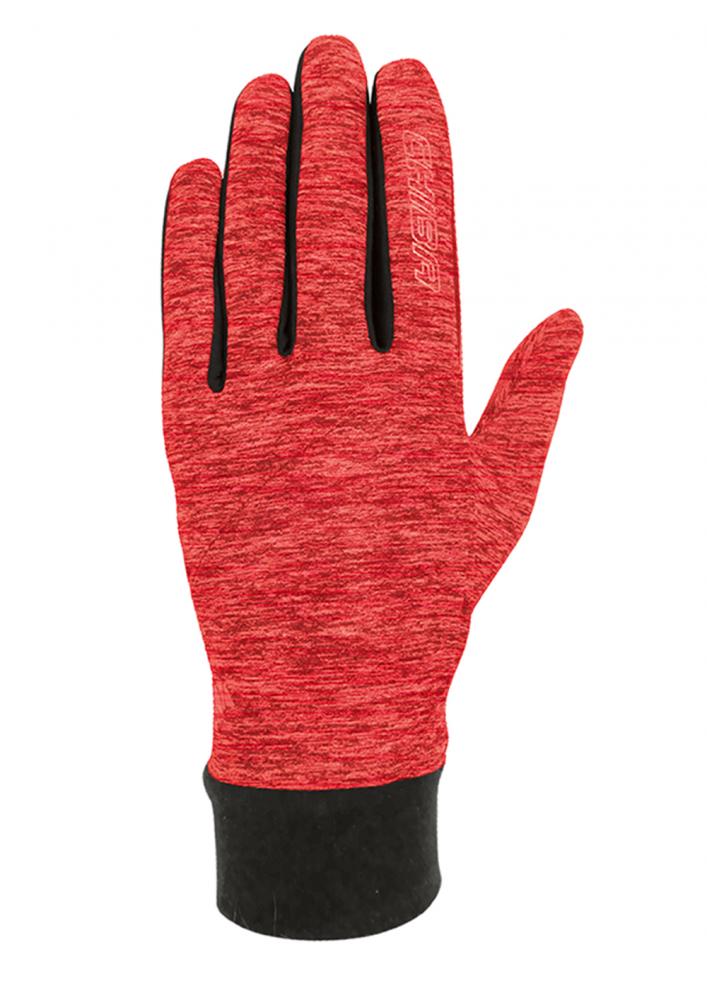 CHIBA Allround Light - Fahrradhandschuhe L rot, Polartec-Fleece, Touchfunktion, reflektierend