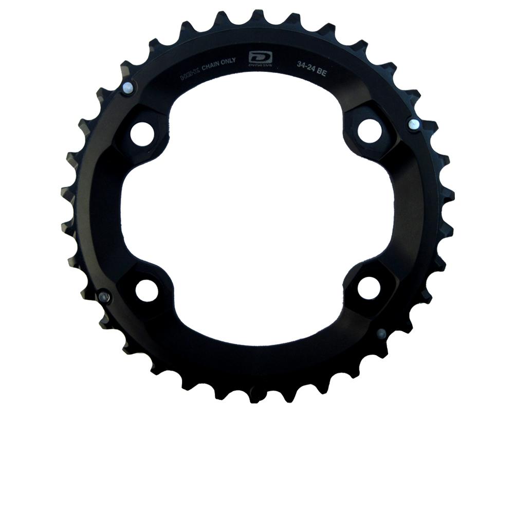 SHIMANO Kettenblatt DEORE FC-M6000-2 34 Zähne - präziser Antrieb für 2-fach Kurbeln