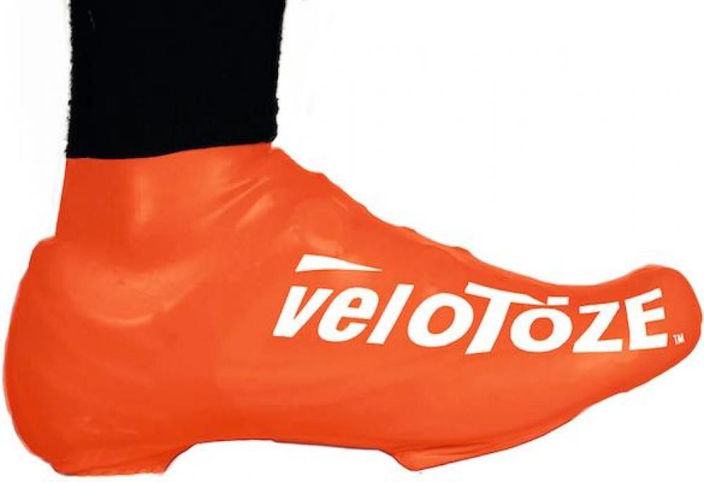 VeloToze Überschuh 2.0 kurz orange S/M - wasserdichter Aero-Überschuh für kalte Tage