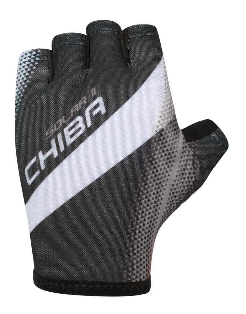 CHIBA Solar II - Radhandschuhe kurz, XS, schwarz/schwarz, atmungsaktiv