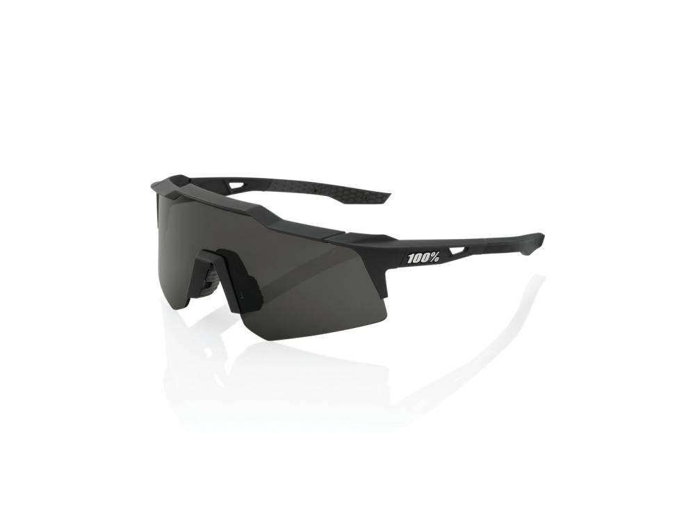 100% Speedcraft XS - Smoke Lens unis Soft Tact Black - kompakte Performance-Sportbrille