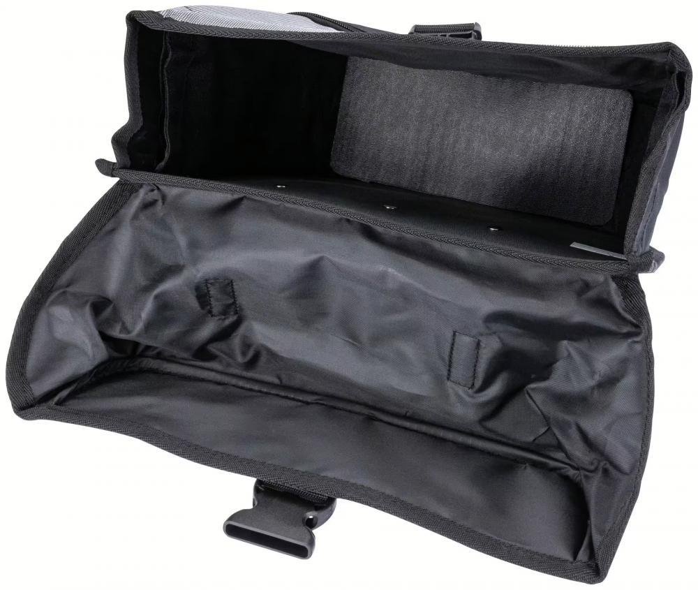 Haberland Einsteiger-Serie schwarz / silber - robuste Gepäckträgertasche für Alltag und Tour