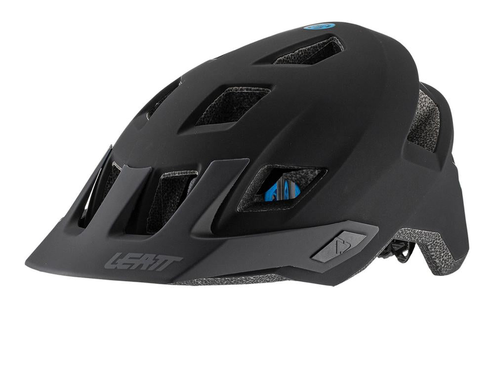 Leatt Fahrradhelm MTB All Mountain 1.0 Gr.S Schwarz - Trail-Helm für Anfänger mit Sicherheitszertifikat