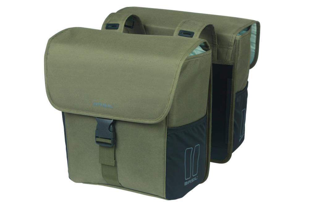 Go Doppelpacktasche 32 Liter Dunkelgrün - 14x27x31 Cm, Universal-bridge System, Reflektierend