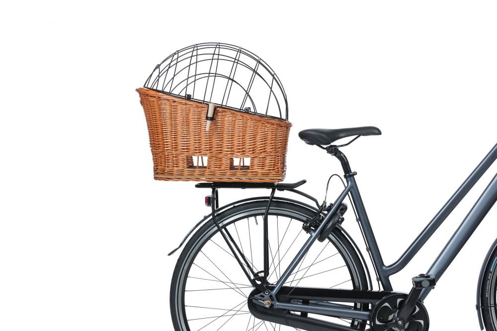 Basil Pasja MIK 2.0 Tierfahrradkorb - Naturweide - Größe 40x25x24 5 cm inkl. Kissen & vormontierter MIK-Adapterplatte - Adapterplatte - Tierkorb