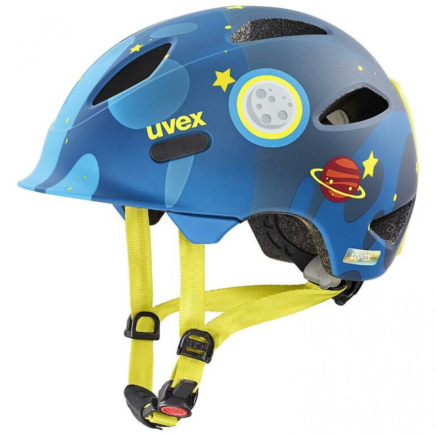 uvex oyo style - Kinder-Fahrradhelm 45-50 cm - leichter In-Mold-Helm - erweiterbar mit LED - KID PROtect Pad - deep space matt