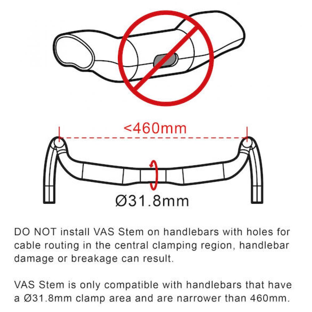 FSA Vorbau Non-Series AGX VAS -6° 31,8 x 90 mm Schwarz - vibrationsdämpfender MTB-/Gravel-Vorbau