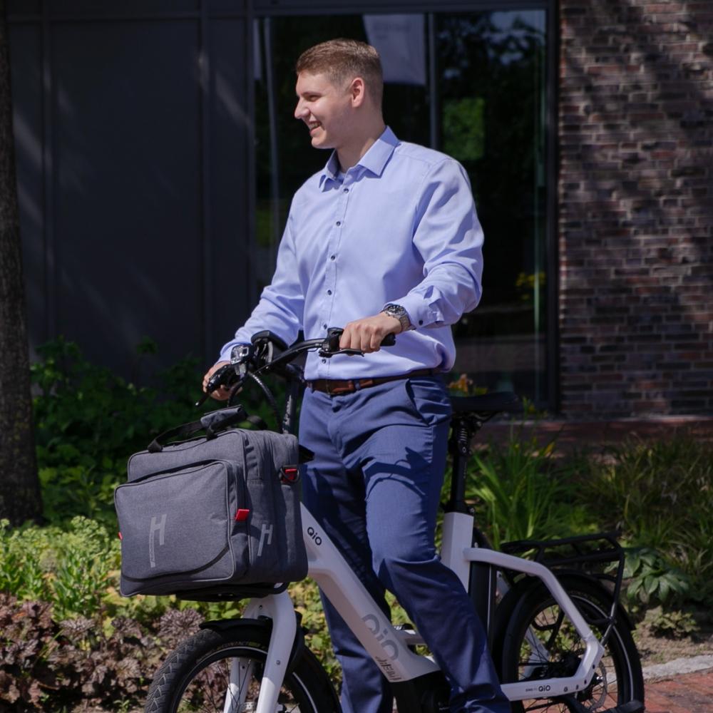 Haberland Frontträger-Tasche Office anthrazit - geräumige Laptop- & Bürotasche für KLICKfix