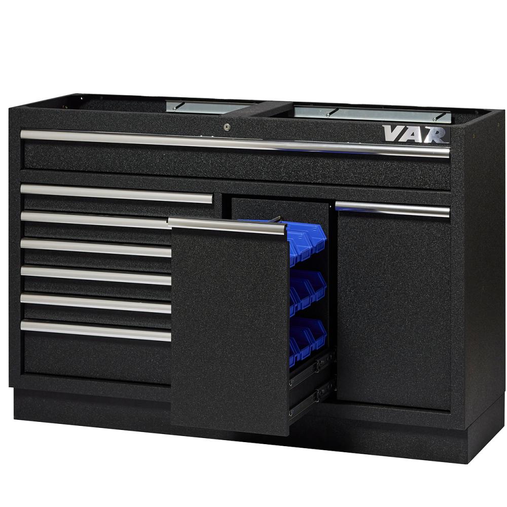 VAR Doppelt breiter Unterschrank MO-52612 Black 1250x400 mm Black - modularer Stauraum für die Werkstatt