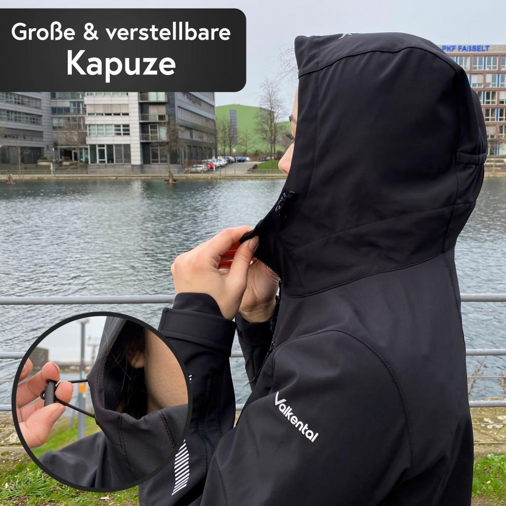 Valkental Damenjacke Softshell 4XL schwarz