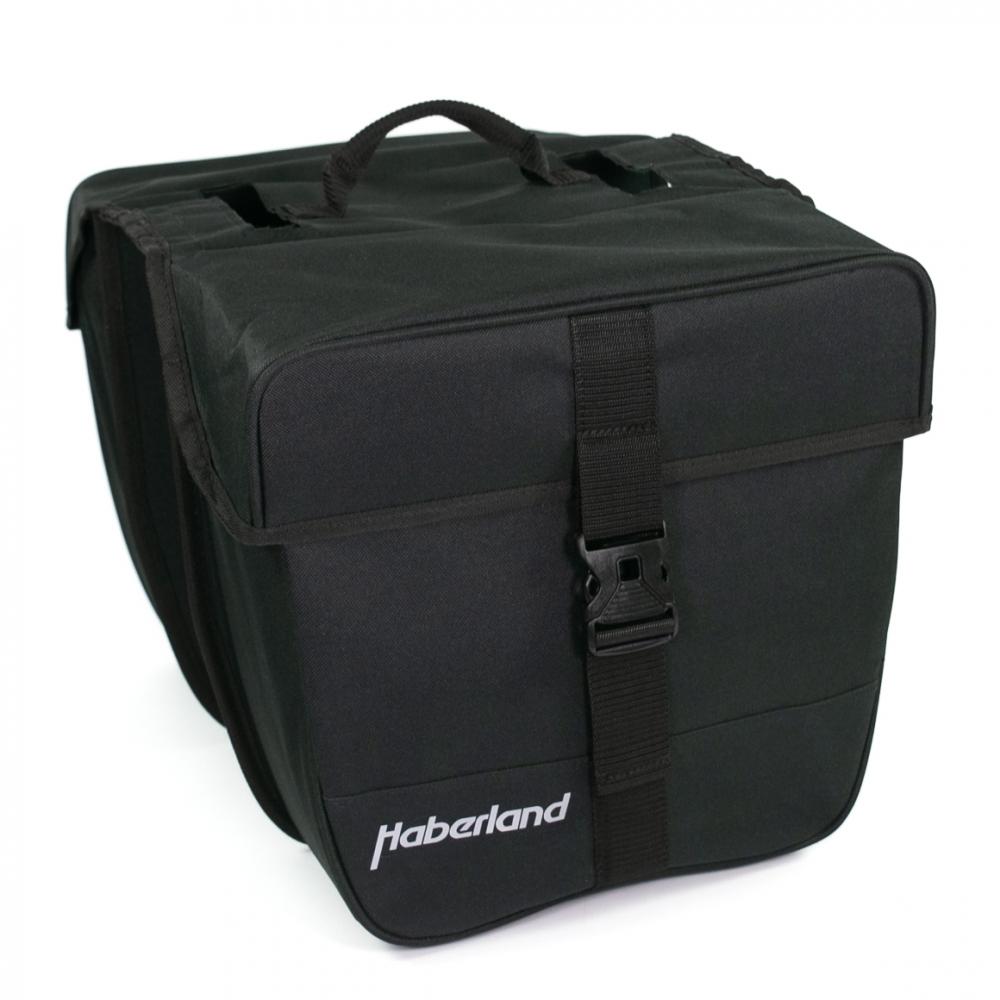 Haberland Doppeltasche 25l Einsteiger schwarz - praktische Gepäckträgertasche für Alltag und Tour