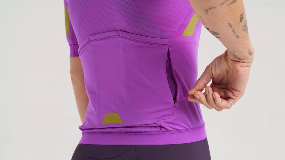 PRIME HYPRVIZ Jersey Kurzarm Damen - Recyceltes Highvis Radtrikot Purple Orchid Größe M