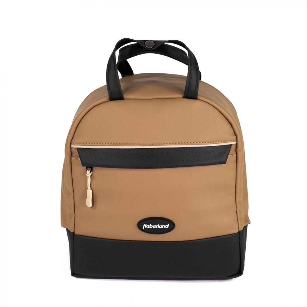 Haberland Rucksack-Lenkertasche Bella hellbr./sw beige - flexible Lenkertasche & Rucksack für E-Bikes