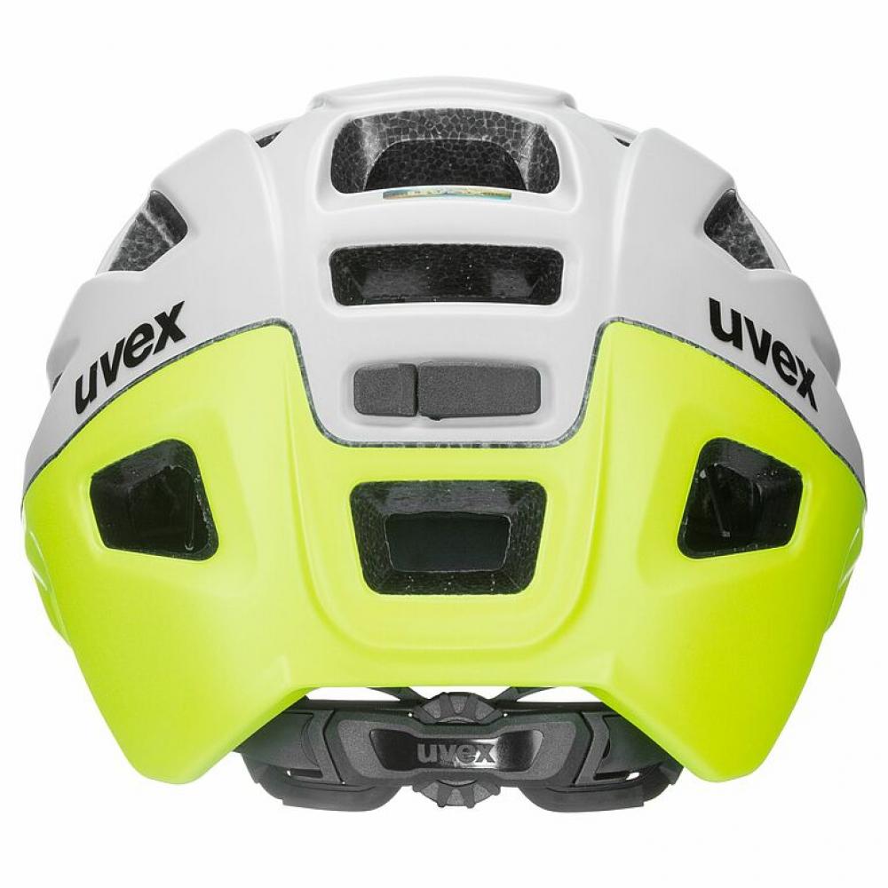 uvex finale 2.0 MTB-Helm, rhino-neon yellow matt, Rückansicht, 56-61 cm