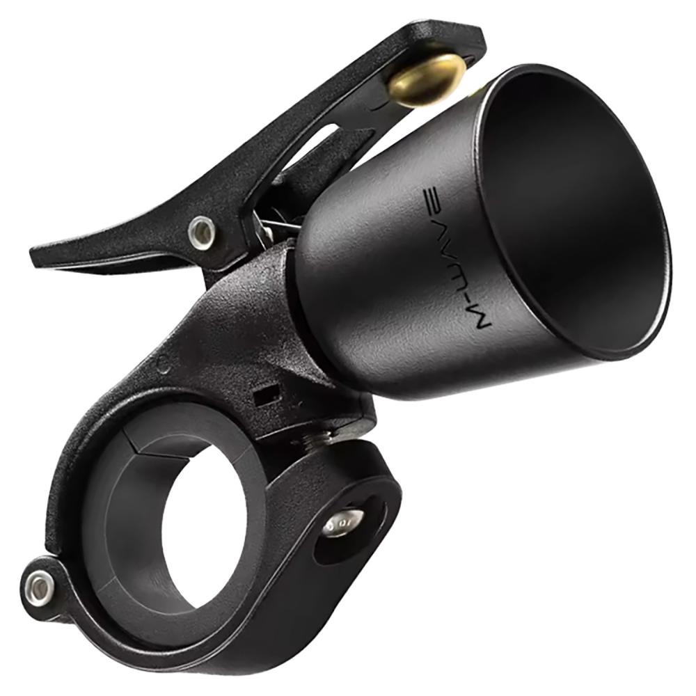 M-Wave Trophy Fahrradglocke Messing Schwarz - 36 mm, sehr lauter Klang